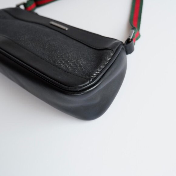 Authentic Preowned Gucci Black Denim/ Leather Sherry Line Micro Shoulder Bag - Picture 5 of 16